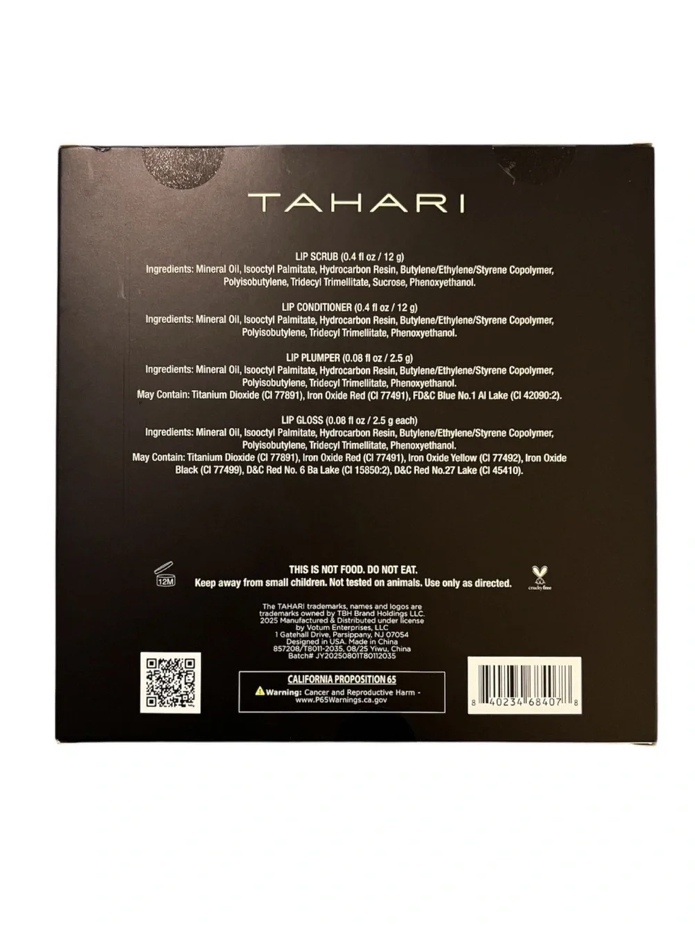 Tahari 6-Piece Lip Care Set - Lip Scrub Lip Conditioner Plumper & 3 Lip Gloss